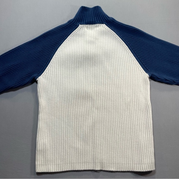 Vintage Polo Jeans Co Ralph Lauren Quarter Zip Ribbed Knit Sweater - Mens Medium - Picture 11 of 12